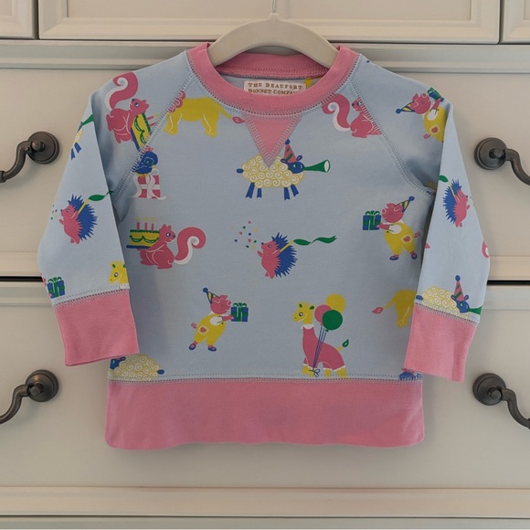 The Beaufort Bonnet Company Other - EUC The Beaufort Bonnet Company Cassidy Comfy Crewneck Party On Party Animal 0-6